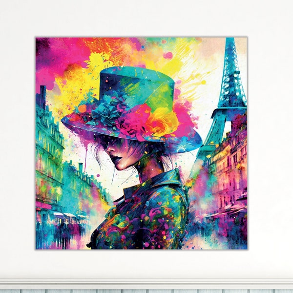 Paris Vintage Coloré | Art mural abstrait | polygone | carré | rond | Tableau coloré abstrait plexiglas | Design coloré | Wall art
