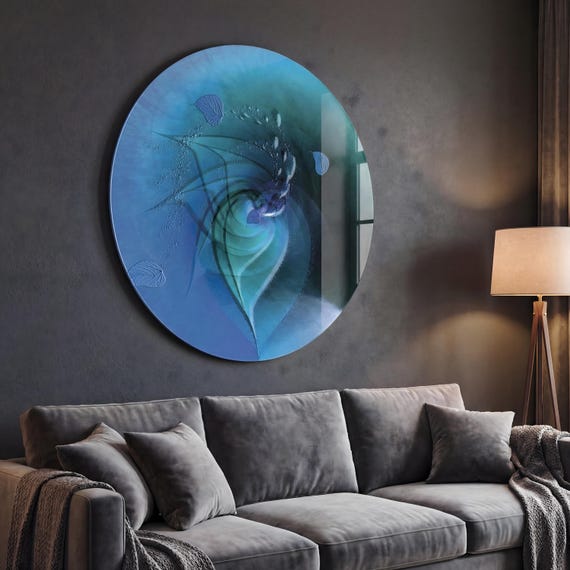 Œuvre Abstraite Bleue Contemporaine