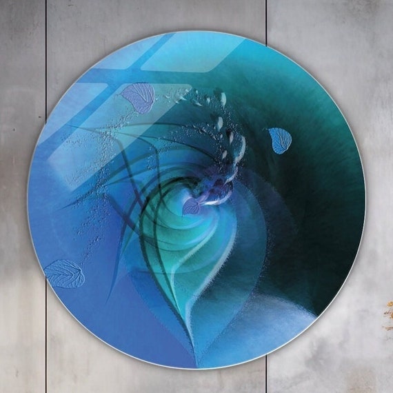 Œuvre Abstraite Bleue Contemporaine