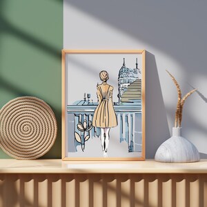 Parisian Reveries - Elegant Paris Wall Art | Print on Plexiglas, Aluminum, Canvas and Poster | Vector Illustration