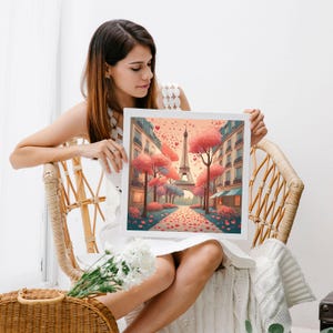 Paris en Rose : Art moderne de la capitale sur plexiglass, aluminium, toile et poster pour une déco élégante