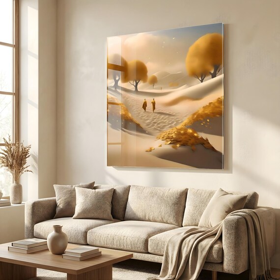 Sérénité Dorée – Plexiglas Contemporain