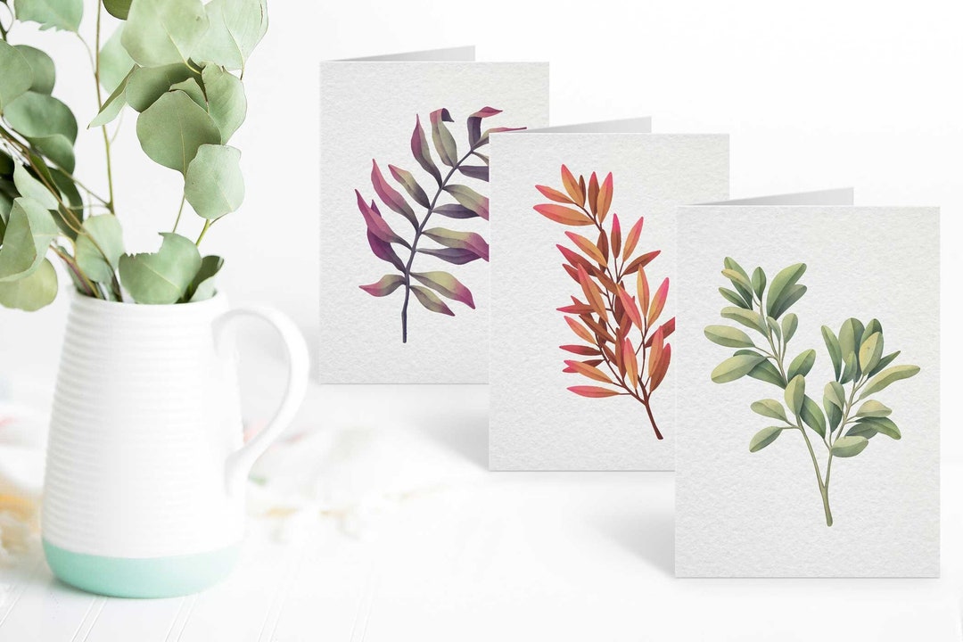 Set of 3 Watercolor Cards Envelopes Premium Heavyweight 5x7 Etsy