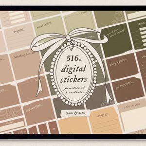 Adesivi digitali funzionali per pianificatore digitale, diario proiettile – Adesivi GoodNotes PNG – Carta strappata vintage – Widget per pianificatore di note adesive