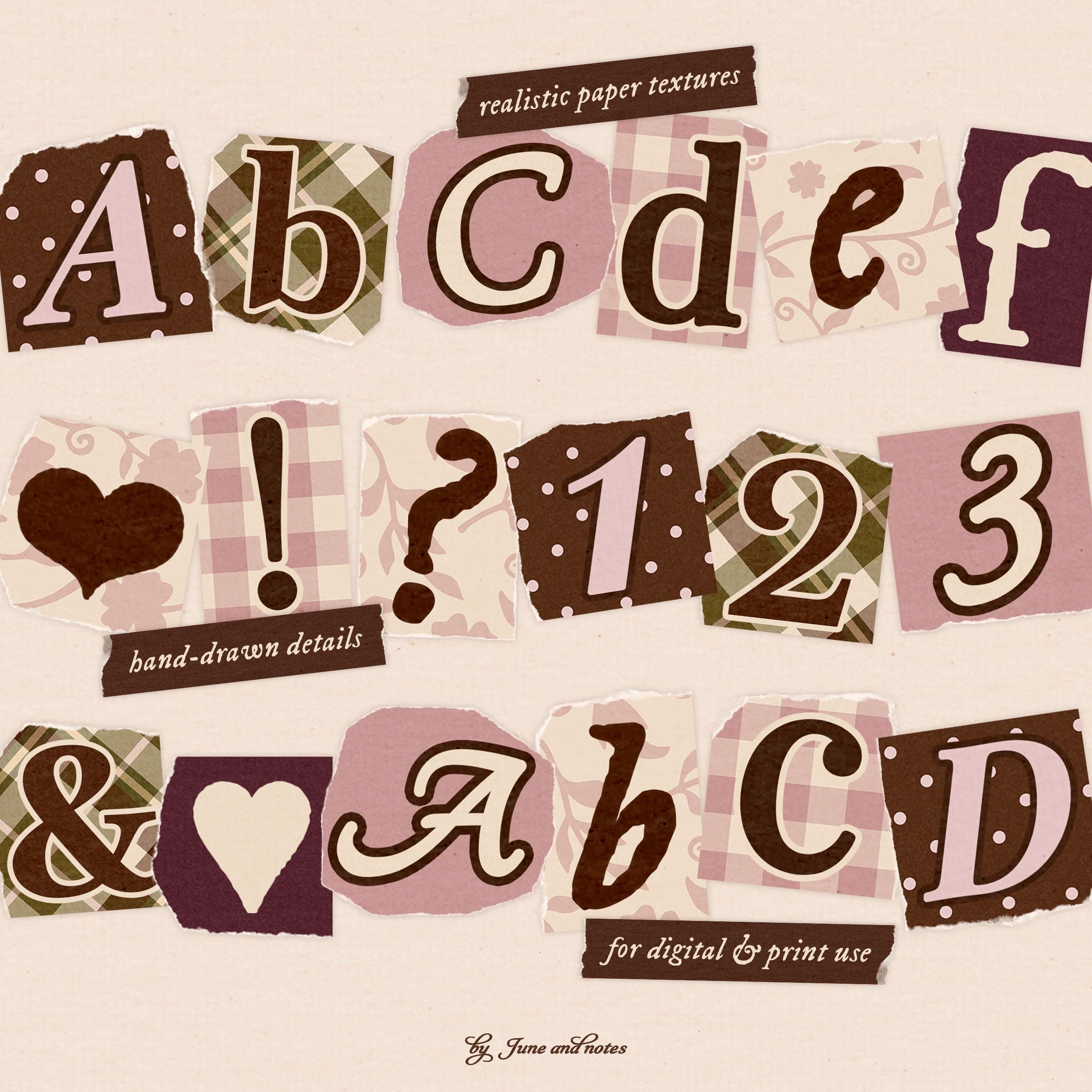 Ransom Note Digital Stickers: Scrapbook Letters, Junk Journal Magazine ...