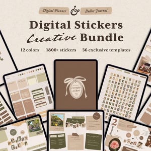 Paquete de más de 1800 pegatinas de diario digital – Pegatinas del planificador – Pegatinas GoodNotes precortadas – Papel rasgado con cinta washi PNG – Scrapbooking digital