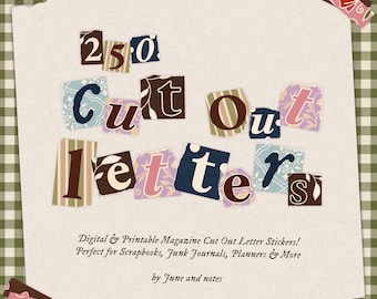 Ransom Note Digital Stickers: Printable Journal, Scrapbook, Planner, Alphabet, Magazine Cutout Letters (PNG, GoodNotes)