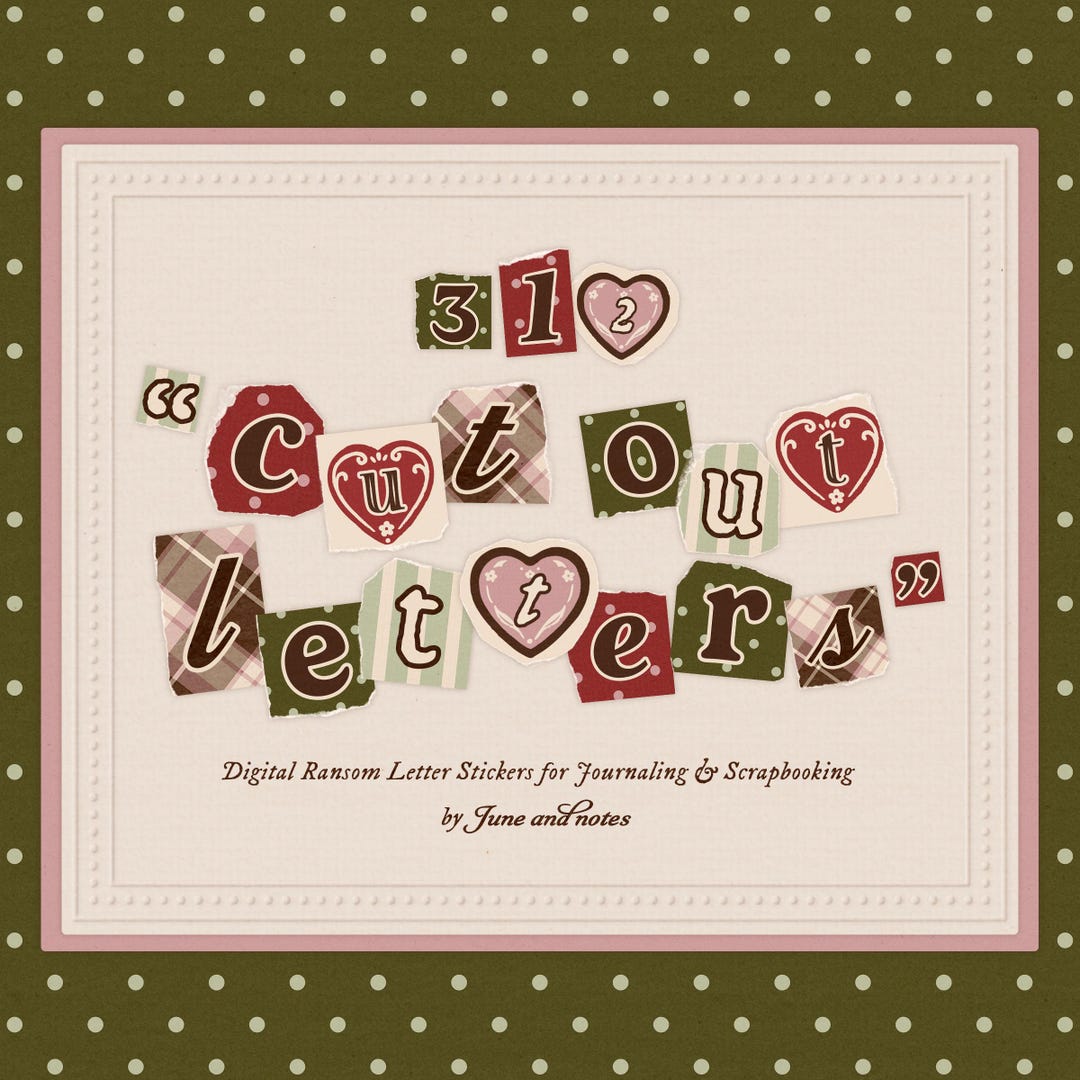 Digital Ransom Letter Cutout Stickers: Journal Scrapbook Elements (PNG ...
