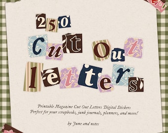 Ransom Note Digital Stickers: Printable Journal, Scrapbook, Planner, Alphabet, Magazine Cutout Letters (PNG, GoodNotes)