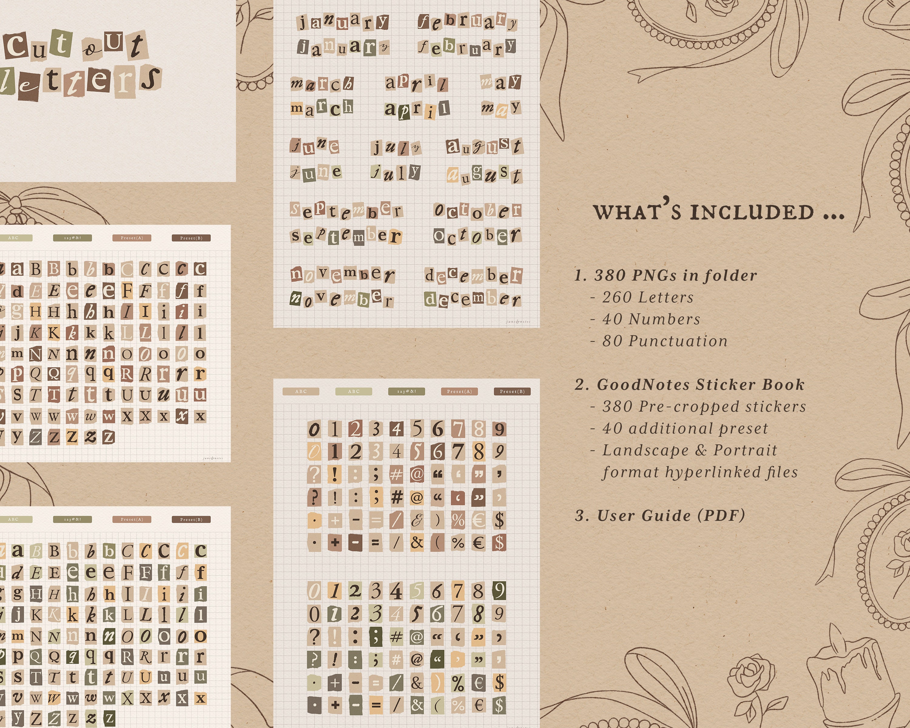 380 Magazine Cutout Letters Ransom Note Digital Stickers Vintage ...