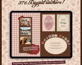 Digital Journal Sticker Set: Journaling Supplies, Scrapbook Papers, Ransom Letters, GoodNotes Stickerbook (PNG, Printable)