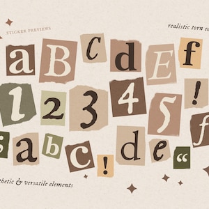 Magazine Cutout Letter Digital Stickers: Scrapbooking, Journaling, Collage, Ransom Note (PNG, Pre-Cropped GoodNotes) image 2
