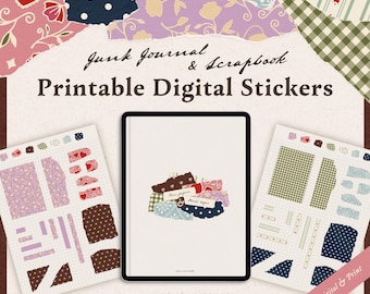 Digitale zerrissene Papier Aufkleber: Vintage Scrapbook Papiere, Printable Journal Aufkleber, Bujo, Planer (PNG, GoodNotes)