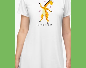 Dancing Giraffe Nightgown, Night shirt, Long T-shirt, Sleepshirt