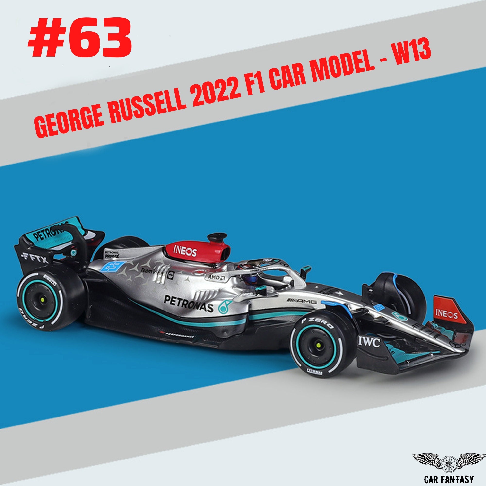 2022 F1 Mercedes W13 #63 George Russell Brazil GP 1st Win Spark 1