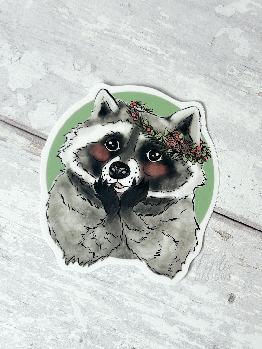 Sam The Racoon Sam Raccoon Sticker | 3x4” Laminated Vinyl Decal | Waterproof Sticker ...