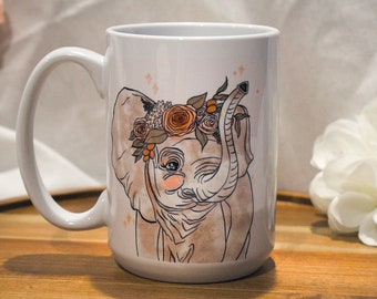 Ceramic Coffee Mugs, 16 oz | 1st Edition | Cute Watercolor Animal Designs |  Dishwasher, Microwave Safe Cups | Handmade Gifts