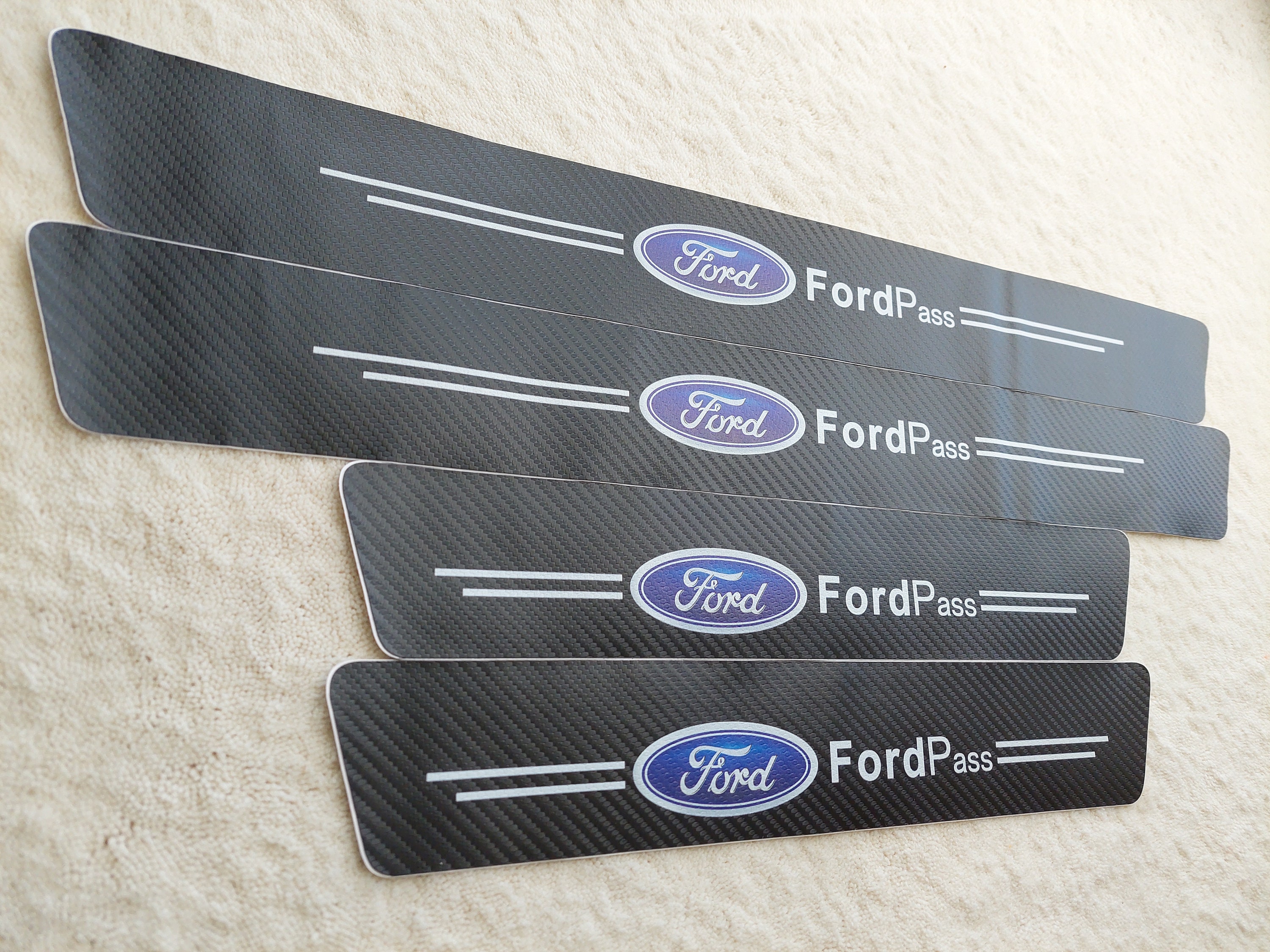 4 Pcs set Car Door Sill Scuff Protector Carbon Fiber Sticker Strip for  Mercedes Anti-scratch 