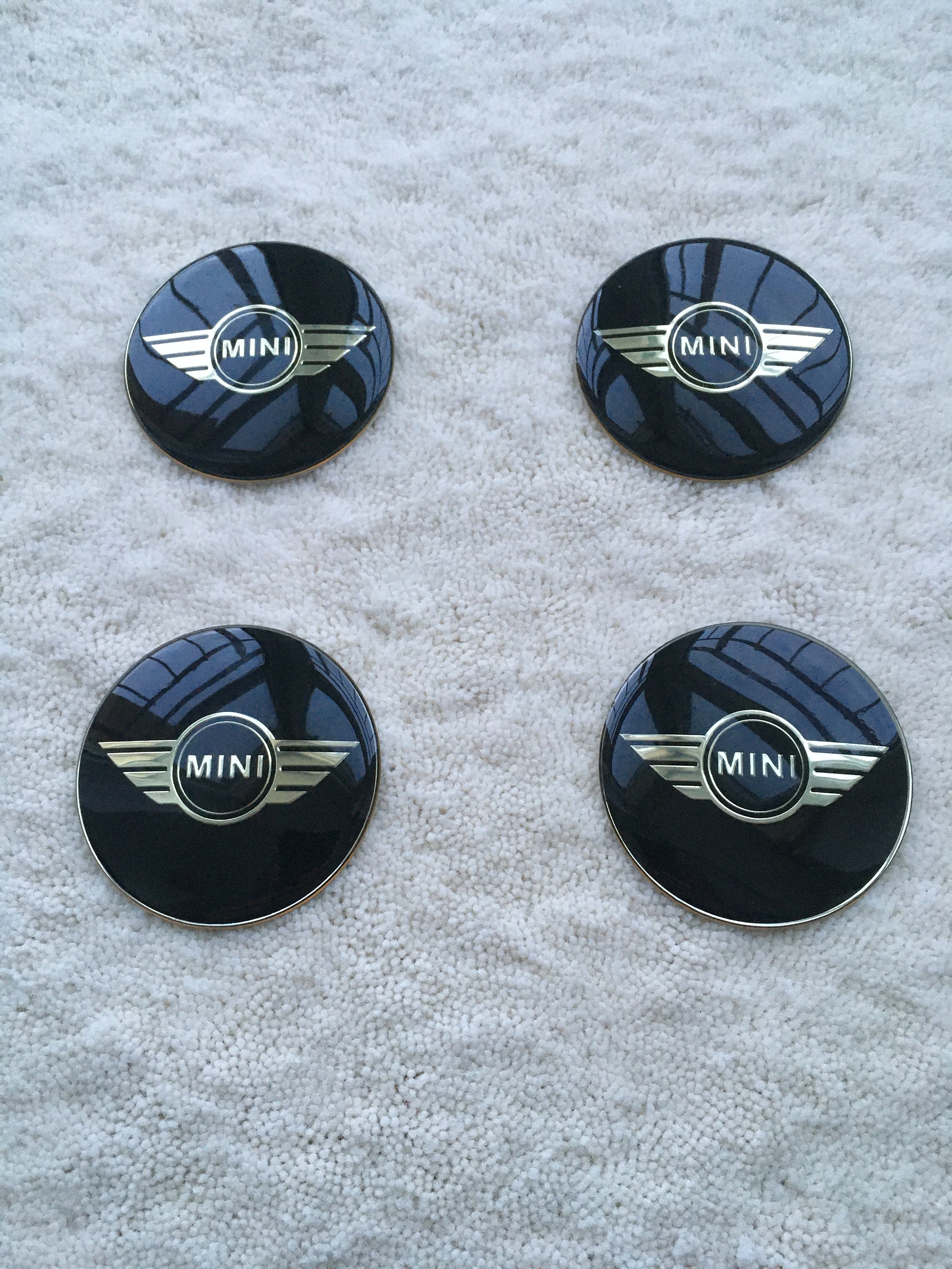Mini Cooper S Wheel Cap Silicone Stickers Black Coloured Logo, Wheel  Emblems, Stickers