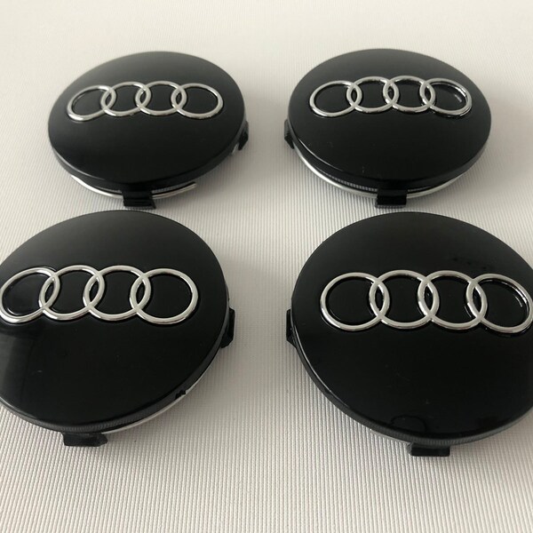 4 Pcs (Set) wheel center hub caps 60 mm - 2.36 Inch For Audi Black Glossy 4B0601170