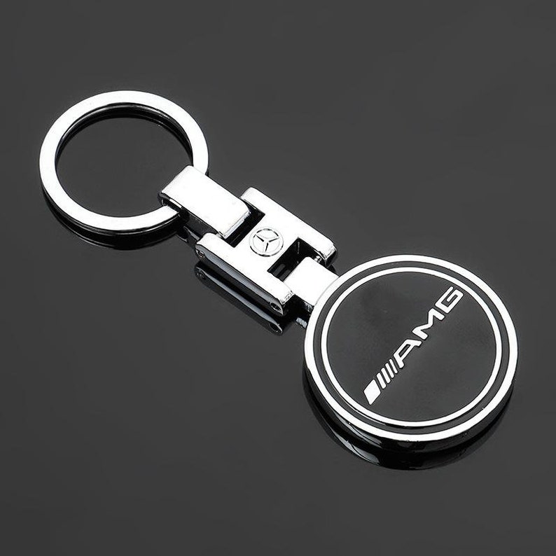 1 Pcs High Quality Metal Car Logo Keychain Keyring for Mercedes Amg Etsy