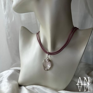 Kunzite Necklace in Sterling Silver, Handmade Jewelry Necklace, Kunzite Jewelry, Gemstone Spiritual Necklace, Unprocessed Kunzite