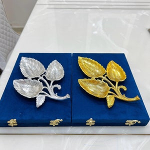 Lot of 50 Pcs German Silver Serving Platter with velvet box, Diwali Gifts, Bulk Gifts, Wedding Favors, Return Gifts, Housewarming Gift, Gift