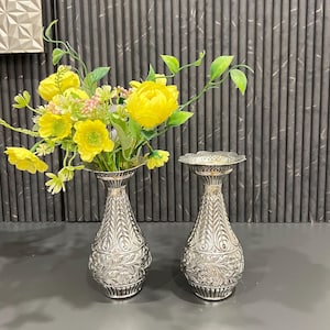 German Silver Mini Flower Vase, Cute Flower Vase, Home Decor, Flower Pot, Metal Pot, Decorative Vase, Vases for Flowers, Centerpiece, Gifts