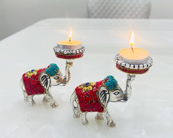Lot Of 100 Pcs German Silver Elephant Tealight holder, Return Gift, Bulk Gifts, Diwali Gifts, Tealight Holder, Gifts, Free Express Delivery