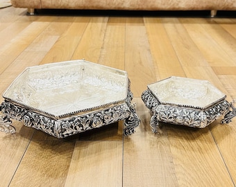 Handcrafted German Silver Urli Bowl: Indian Decor Centerpiece