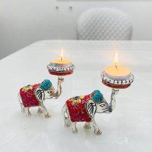 Lot van 100 stuks Duitse zilveren theelichthouder olifant, retourgeschenk, bulkgeschenken, Diwali-cadeaus, theelichthouder, geschenken, gratis expreslevering