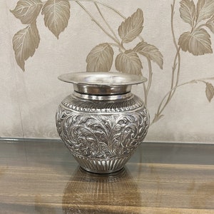German Silver Kalash Lota / Silver Kalash for Temple, Pooja Item / Silver Kalash / Lota for Pooja/ Gift for Housewarming/ Big Kalash or pot