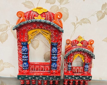Hand-Carved Wooden Jharokha: Rajasthani Wall Decor, Photo Frame