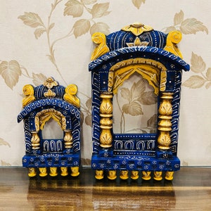 Handcrafted Traditional Hand Painted Jharokha, Rajasthani Style Hand Carved Wooden Jharokha , Wall Decor ,Wall Frame, Home Decor, Wall Decor