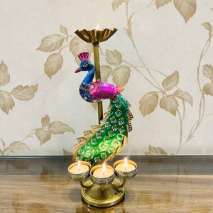 Handcrafted Peacock Candle Tealight Stand, Antique Candle Stand, Handcrafted Tealight Holder, Christmas Gifts, Perfect Gifts, Home Decor