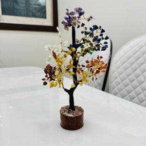 SALE! 7 Chakra Bonsai Crystal Tree, Gemstone Tree, Healing Crystal Tree, Tree Of Life, Tree for Positive Energy, Natural Stone Tree, Gifts