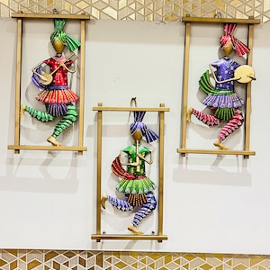 Musician Indian Metal Wall Decor Set, Rajasthani Metal Wall Art, Indian Handicrafts, Antique Decorative Wall Decor, Vintage Decor, Craftsman
