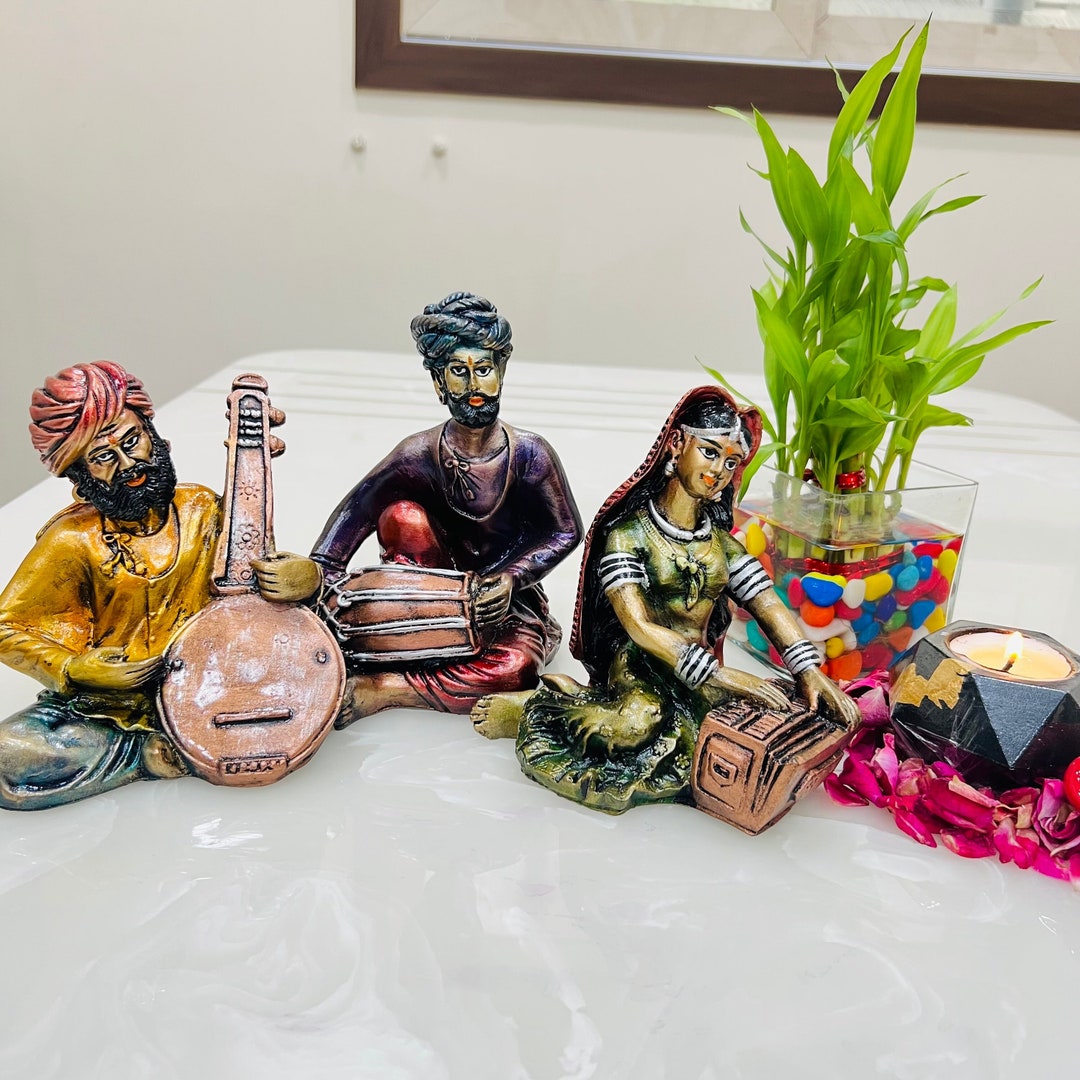 Resin Statue of Musicians Rajasthani Musician Statue Etsy