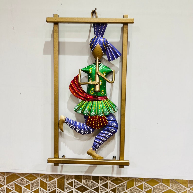 Musician Indian Metal Wall Decor Set, Rajasthani Metal Wall Art, Indian Handicrafts, Antique
