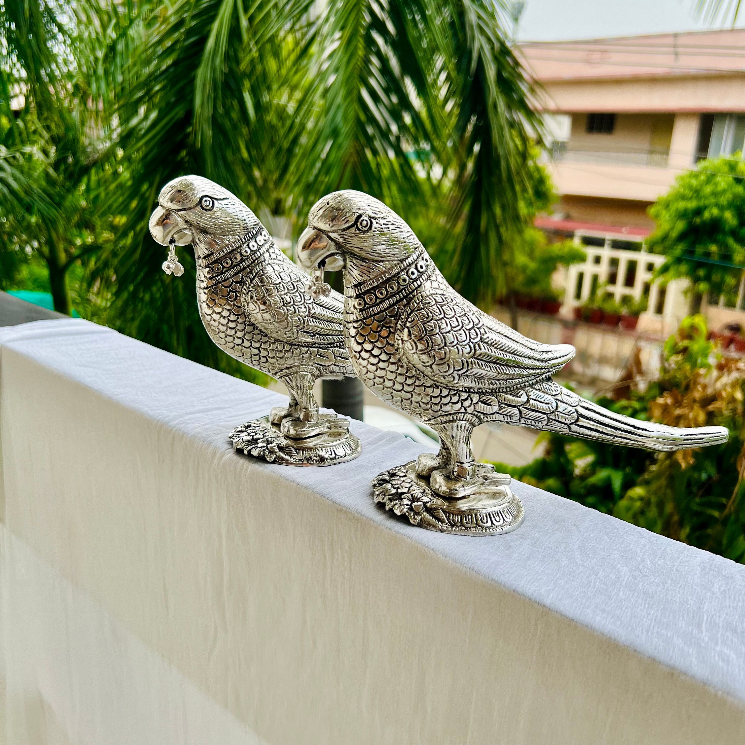 Brass Parrot Statue