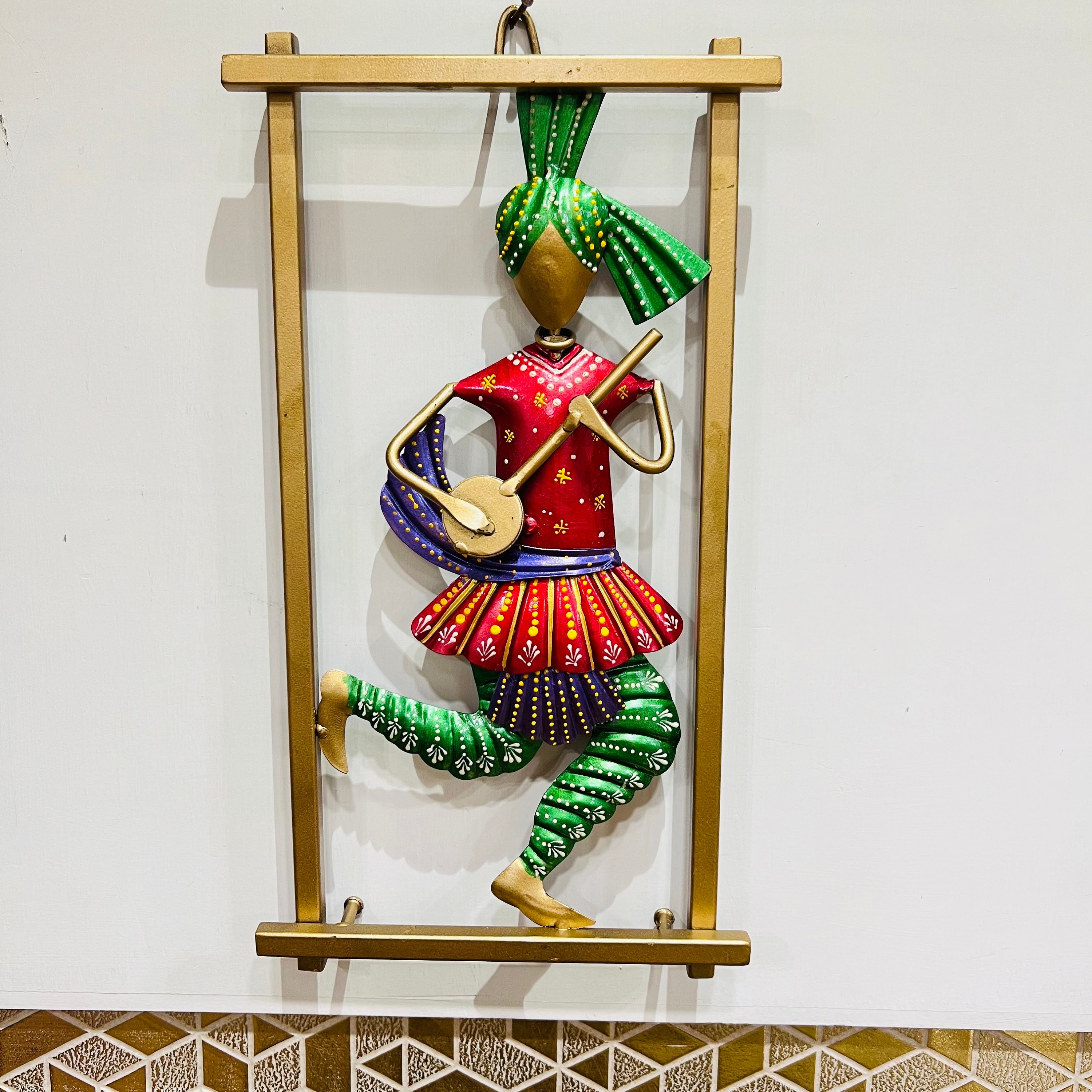 Musician Indian Metal Wall Decor Set, Rajasthani Metal Wall Art, Indian Handicrafts, Antique