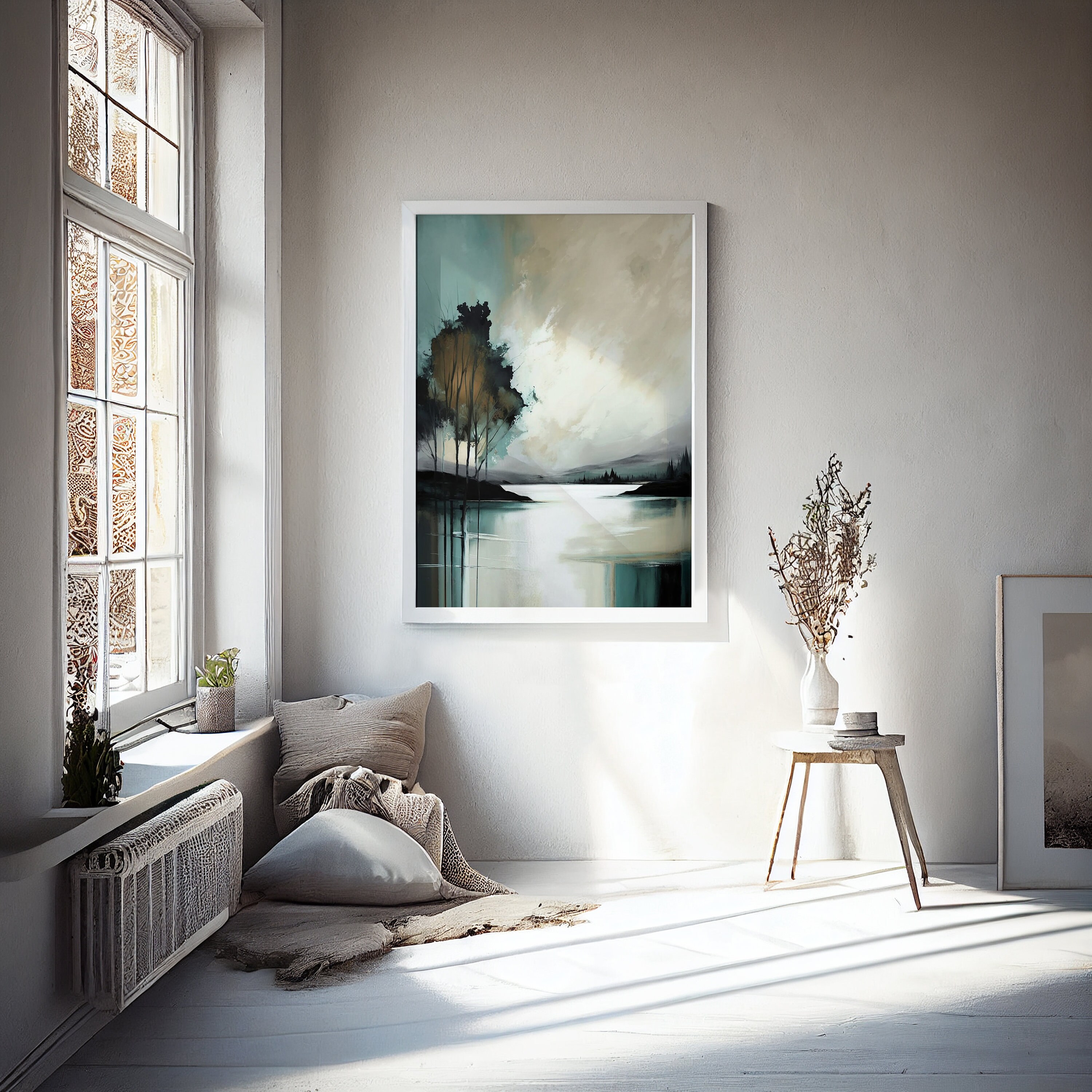 Forest Abstract Landscape Art Print, Printable Abstract Landscape