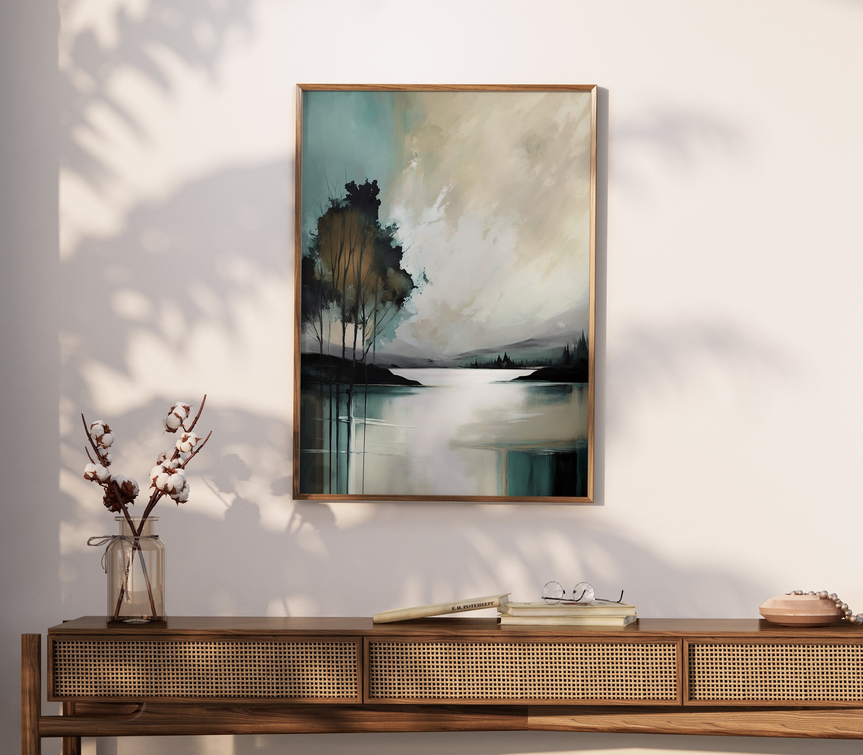 Forest Abstract Landscape Art Print, Printable Abstract Landscape