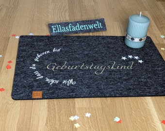 Geburtstagsdeckchen, Tischset, Filzdeckchen, Untersetzer, Platzmatte, Geburtstagsunterlage, Tischschmuck