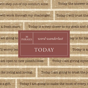TODAY Junk Journal Affirmations - Inspirational Words | Digital Download Vintage Ephemera | Printable Words Quotes Scrapbooking