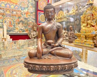 25cm, Shakyamuni Buddha Statue, Chocolate Oxidized