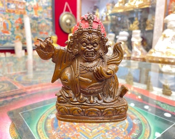 12cm, Mahakala Statue, Mahakala 2 Arms, Chocolate Oxidized, Handmade in Nepal