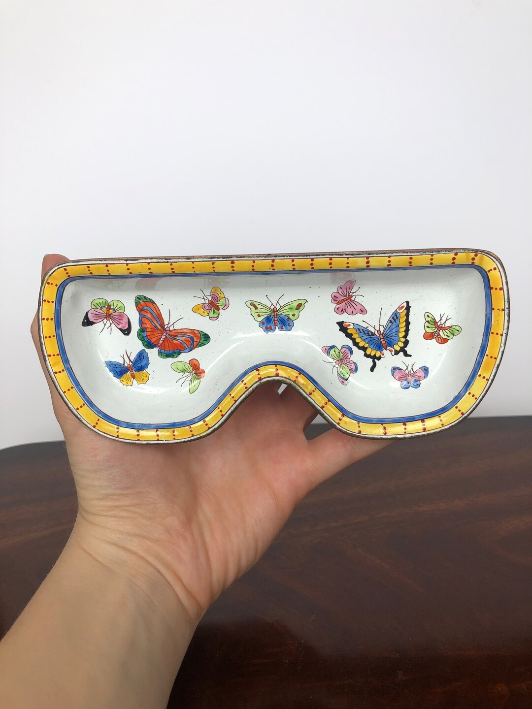 Kelvin Chen Enamel Hand Painted butterflies Eyeglasses Dish Etsy