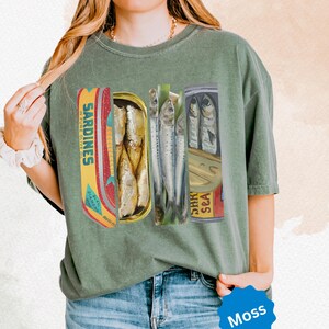 Vintage Sardine Shirt Retro Fish Tin Tee Fisherman Aesthetic Lake Life Comfort Colors ® Vintage Fishing Shirt Gift for Him-Her Travel