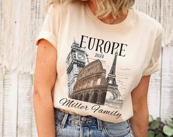 Personalized Europe Vacation T-Shirt: Custom Family Trip Matching Tee